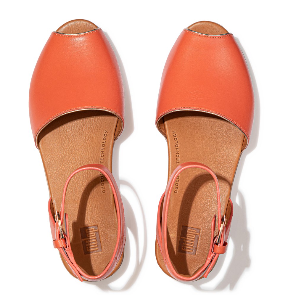 Fitflop Womens Sandals - Cova Pop-binding Leather Peep-toe - Pink - 841-NYHCSU